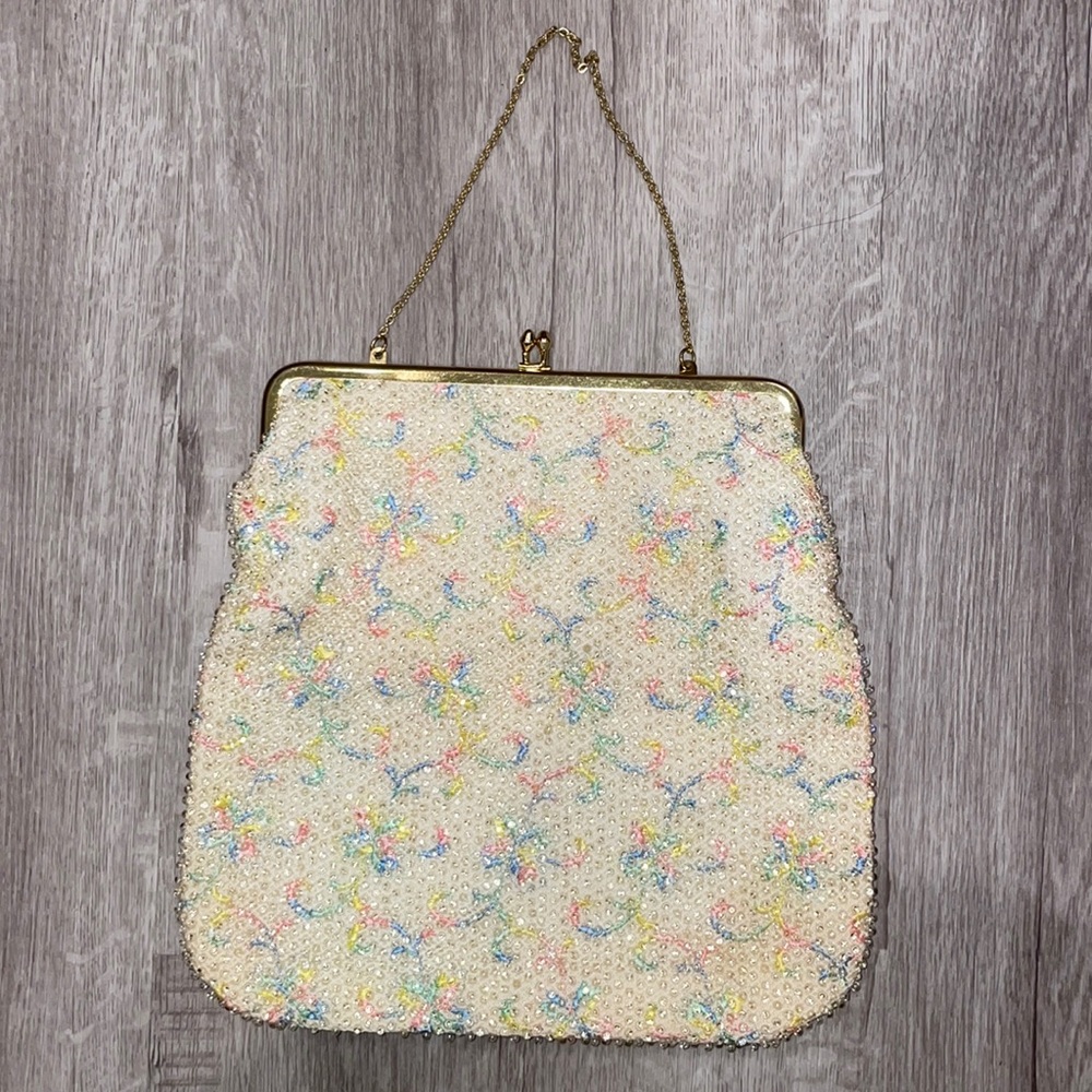 Vintage handmade beaded clutch